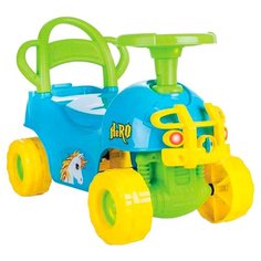 Каталка-толокар pilsan Hero ATV (07812) со звуковыми эффектами голубой