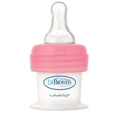 Dr. Browns Бутылочка полипропиленовая с узким горлом для недоношенных детей First Feeders, 15 мл с рождения, розовый