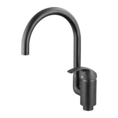 Смеситель для кухни (мойки) KAISER Nova 23044 granit однорычажный гранит black mat