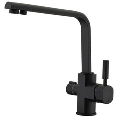 Смеситель для кухни (мойки) KAISER Decor 40144 granit однорычажный гранит black mat