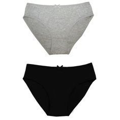 Salvador Dali Набор трусов слипы средней посадки, 2 шт., размер L, черный/серый