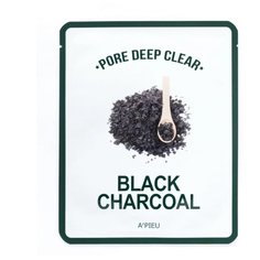 APIEU тканевая маска Pore Deep Clear Black Charcoal с древесным углем, 25 г