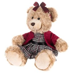 Мягкая игрушка Maxitoys Мишка Моника в красном жакете и клетчатом платье 20 см