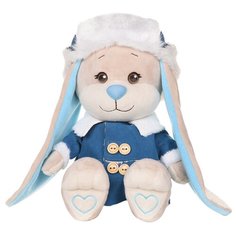 Мягкая игрушка Jack & Lin Зайчик Жак в синей дубленке и шапке-ушанке 25 см