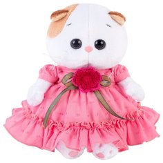 Мягкая игрушка Basik&Co Кошка Ли-Ли baby в платье с вязаным цветочком 20 см