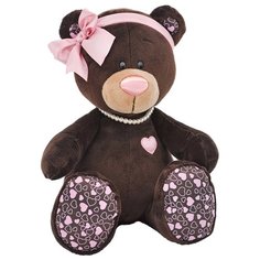 Мягкая игрушка Orange Toys Мишка Milk с розовым бантом сидящая 25 см