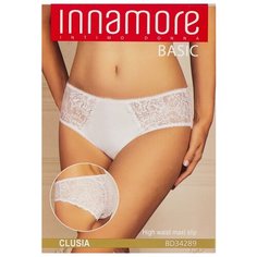 Innamore Трусы Слипы высокой посадки с кружевными вставками Clusia, размер 4, bianco