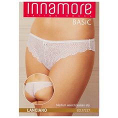 Innamore Трусы Бразильяна Lanciano средней посадки кружевные, размер 4, nero