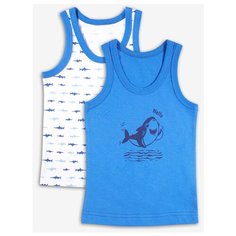 Майка Веселый Малыш 2 шт., размер 104, голубой