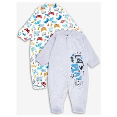 Комбинезон Веселый Малыш размер 86, серый/белый