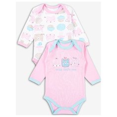 Боди Веселый Малыш размер 68, розовый/белый