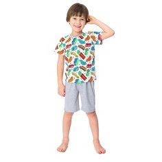 Пижама Веселый Малыш размер 110, белый/серый