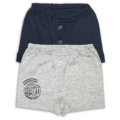 Трусы Веселый Малыш 2 шт., размер 98, темно-синий/серый