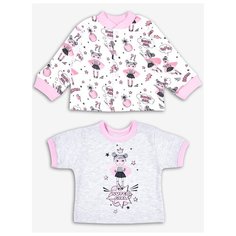 Комплект одежды Веселый Малыш размер 86, серый/белый/розовый