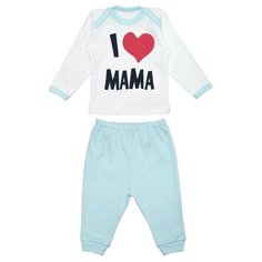 Комплект одежды Веселый Малыш размер 86, белый/голубой