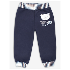Брюки Веселый Малыш Мишка Тедди 131/140/мт размер 86, темно-синий