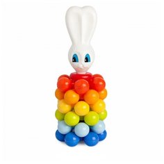 Пирамидка Росигрушка Зайка с шариками 9246