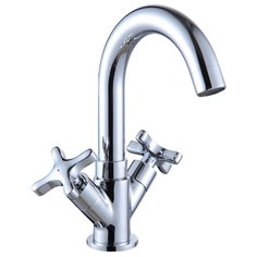 Смеситель для раковины (умывальника) Rossinka Silvermix RS39-62U двухрычажный хром