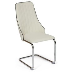 Стул TetChair Fratelli (8415) металл/искусственная кожа хром/слоновая кость/пепельно-коричневый 4 шт.