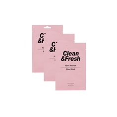 Eunyul тканевая маска Clean & Fresh для питания и укрепления кожи, 22 мл, 3 шт.
