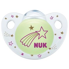 Пустышка силиконовая ортодонтическая NUK Night & Day 0-6 м (1 шт) комета