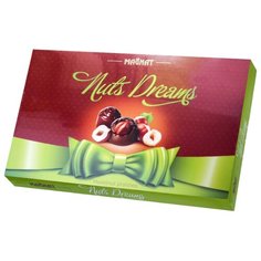 Набор конфет Magnat Nuts Dreams из молочного шоколада с пралине из лесного ореха и орехового крема, 123 г зеленый/коричневый