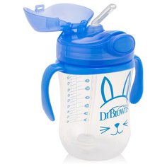 Поильник с трубочкой с грузиком Babys First Straw Cup, 270 мл синий Dr. Browns