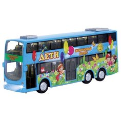 Автобус ТЕХНОПАРК двухэтажный экскурсионный Дети (CT10-054-1) 16 см голубой