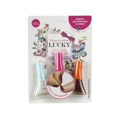 Лак для ногтей LUCKY Т14128 с блестками перламутр/фуксия/темно-золотой