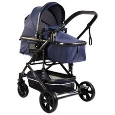 Коляска-трансформер Барс K062-1 с автокреслом синий Bars