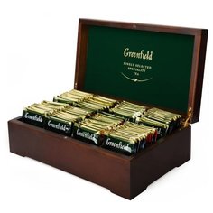 Чай Greenfield ассорти в пакетиках подарочный набор в деревянной шкатулке, 96 шт.