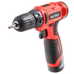 Аккумуляторная дрель-шуруповерт MILITARY CD7.2Li Li-Ion 1.3 А-ч 7.2 В х1 коробка 15 Н·м красный/черный
