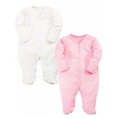 Комбинезон Веселый Малыш размер 68, белый/розовый