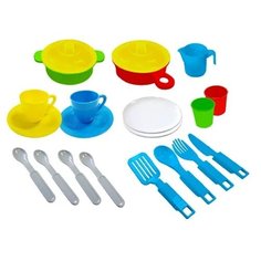 Набор посуды Green Plast НП01 голубой/желтый/красный/зеленый