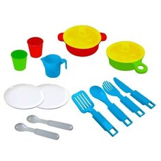 Набор посуды Green Plast НП02 голубой/желтый/красный/зеленый