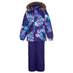 Комплект с полукомбинезоном Huppa Wonder 41950030-940 размер 104, dark lilac pattern/ dark lilac