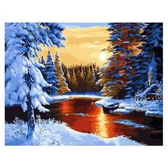 ВанГогВоМне Картина по номерам "Рассвет в зимнем лесу", 40х50 см (ZX 21613)