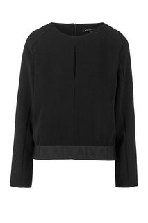 Черная блуза с вырезом Armani Exchange