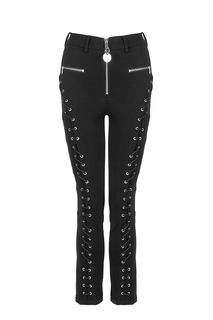 Черные трикотажные брюки с декоративной шнуровкой Diesel