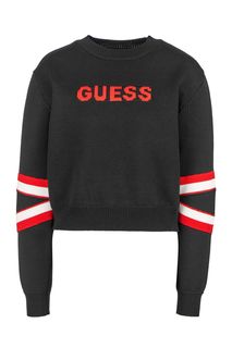 Черный джемпер с логотипом бренда Guess