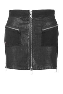 Короткая джинсовая юбка черного цвета Diesel