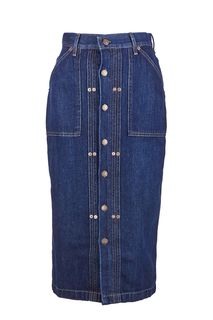 Синяя джинсовая юбка средней длины Polo Ralph Lauren