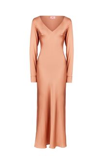 Атласное платье с длинными рукавами Alisia HIT