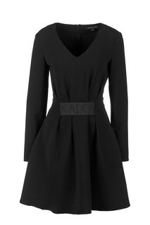 Короткое черное платье с глубоким вырезом Armani Exchange