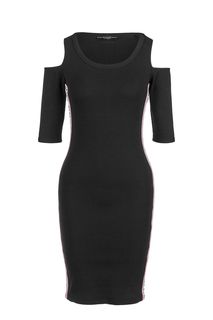 Трикотажное платье с вырезами на плечах Guess