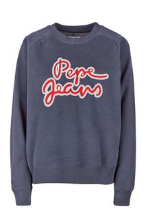 Свитшот с вышитым логотипом бренда Pepe Jeans