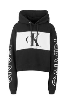 Толстовка из хлопка с логотипом бренда Calvin Klein Jeans