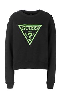 Хлопковый свитшот с яркой вышивкой Guess