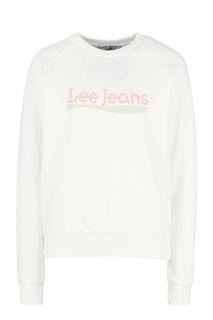 Белый свитшот с логотипом бренда Lee