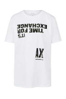 Хлопковая футболка с контрастным принтом Armani Exchange